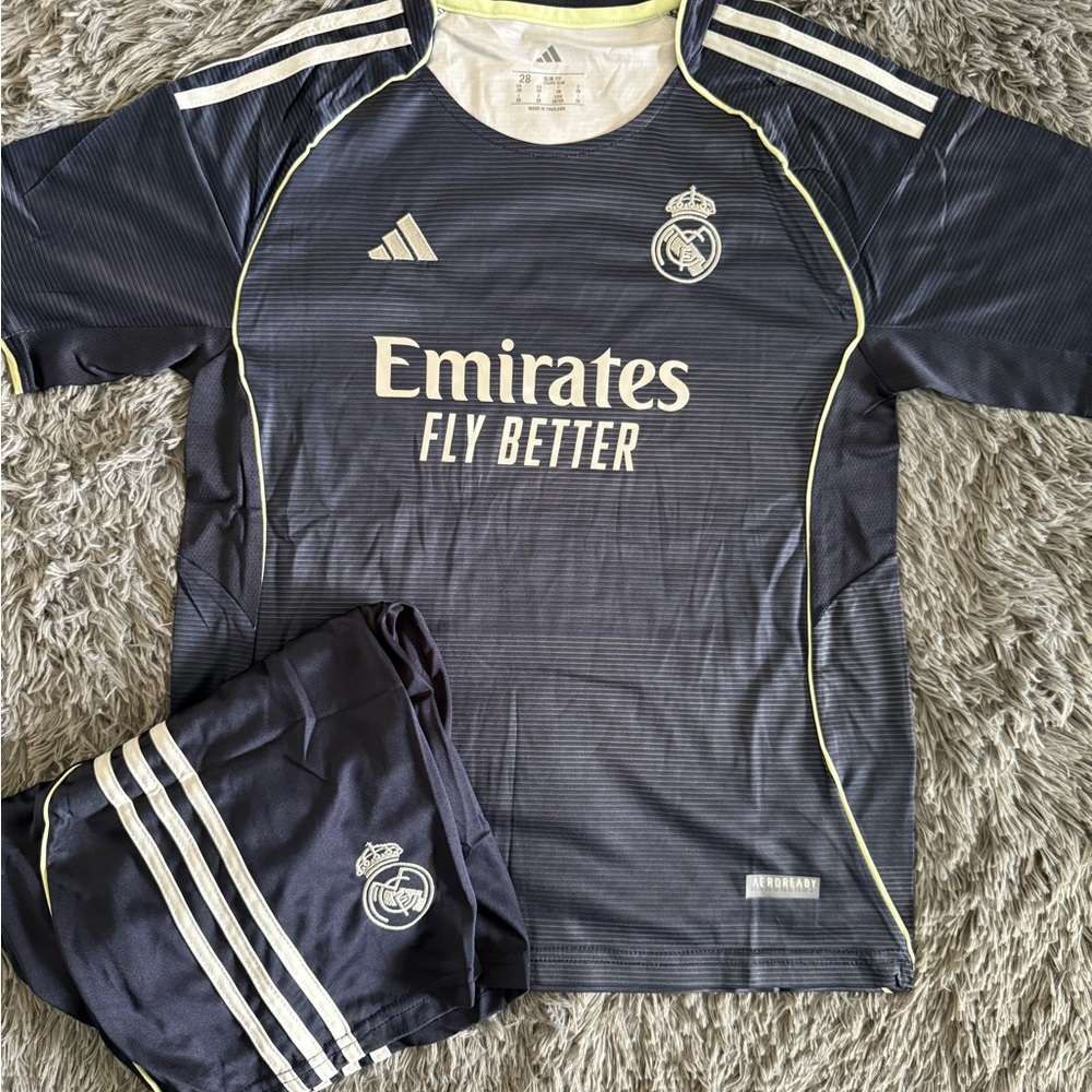 Real Madrid 24/25 Kids Navy Soccer Jersey Set for boys and girls